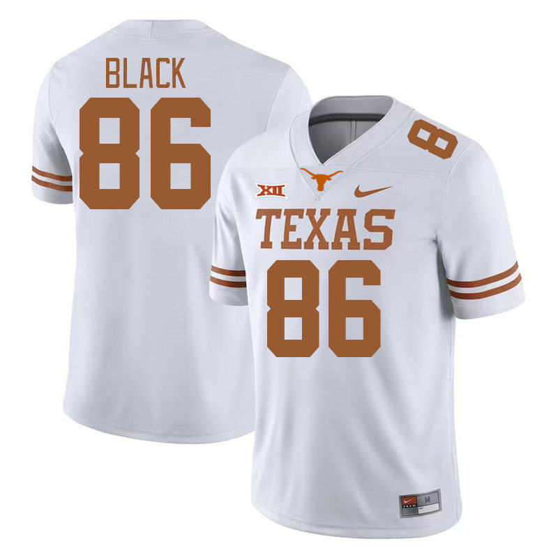 Men #86 Dorian Black Texas Longhorns College Football Jerseys Stitched-White